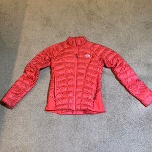 Red (orangeish red) North Face Summit Series coat